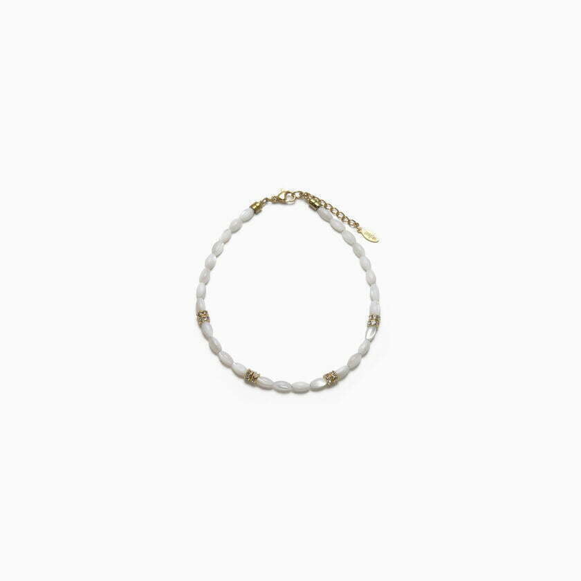 Chaîne De Cheville Grain de riz à strass